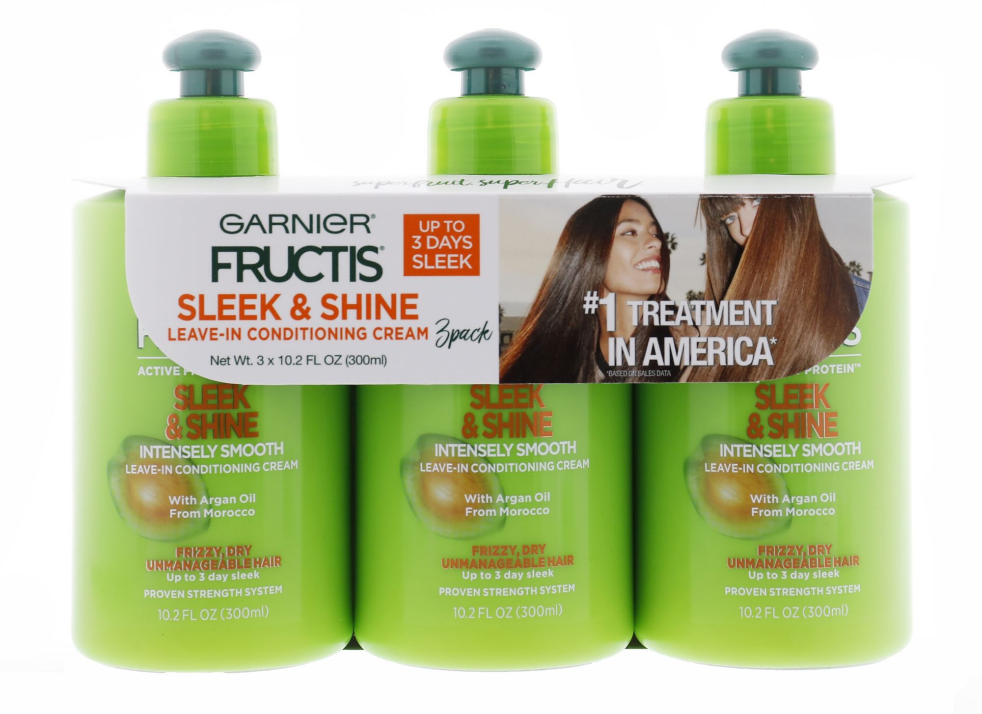 Garnier Fructis Sleek Shine Leave In Conditioning Cream 3 Pk