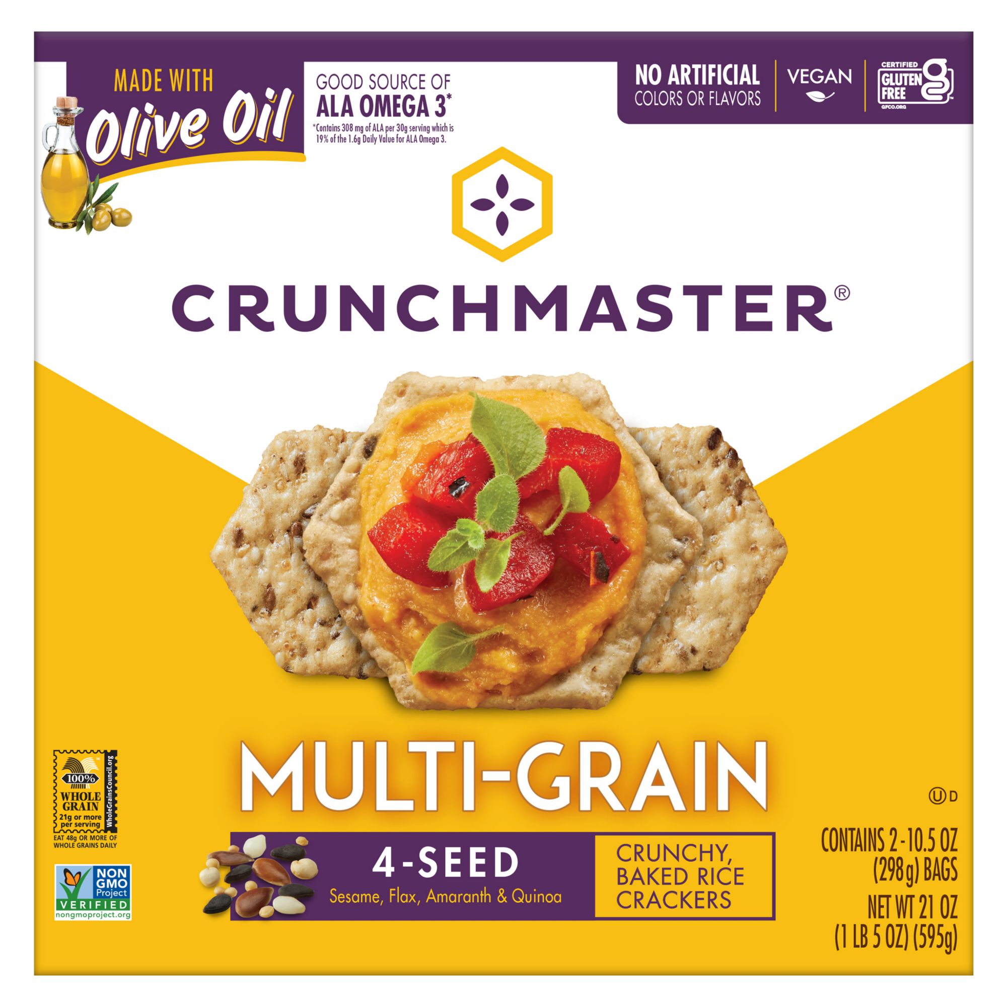 Crunchmaster Multi-Grain Cracker, 21 oz.