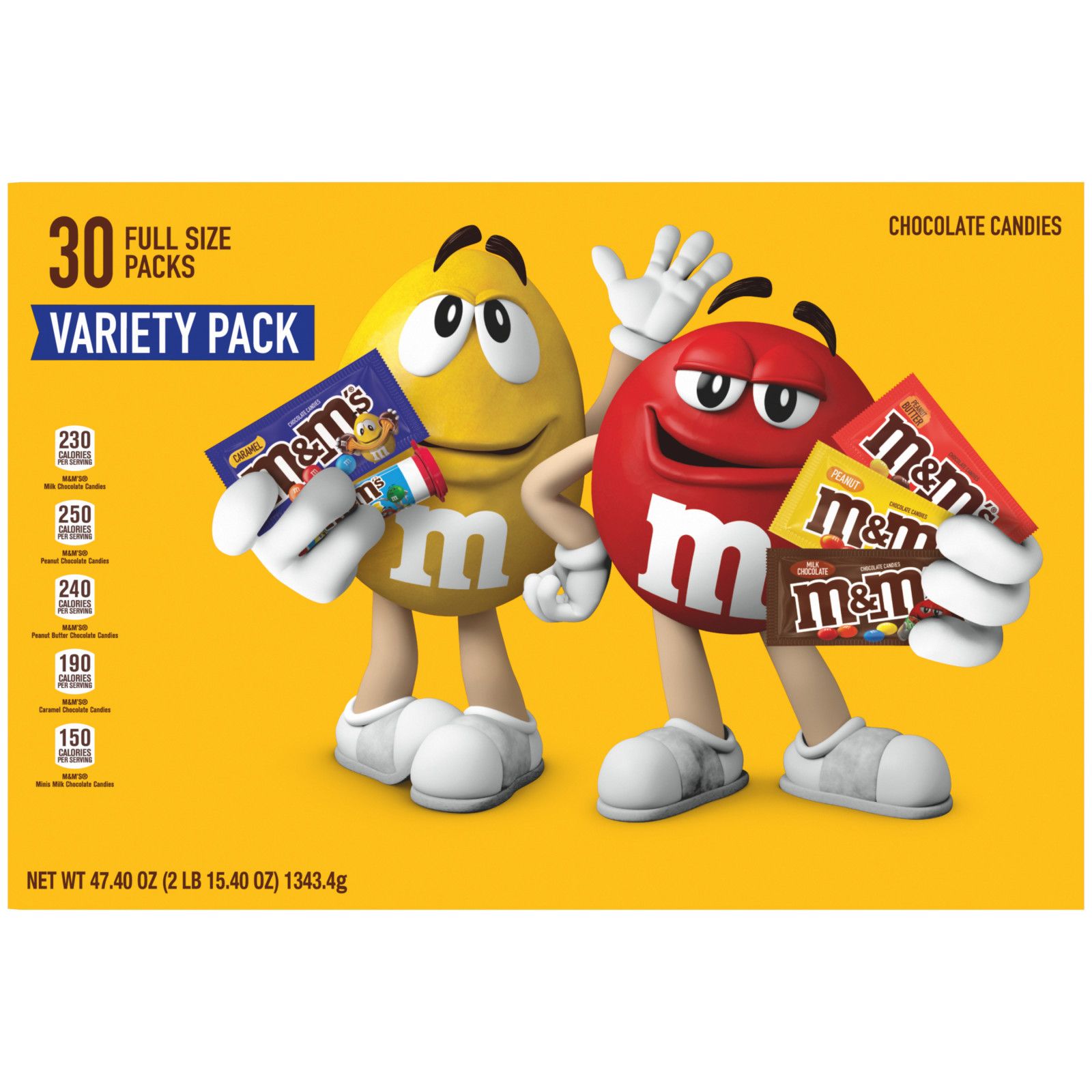 M&M'S Peanut Milk Chocolate Full Size Bulk Candy - 1.74oz/48ct