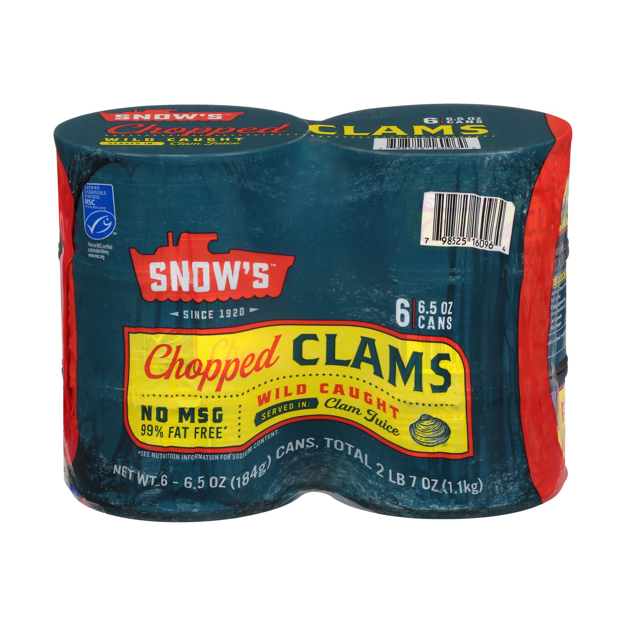 Snow's Ocean Chopped Clams, 6 pk./6.5 oz.