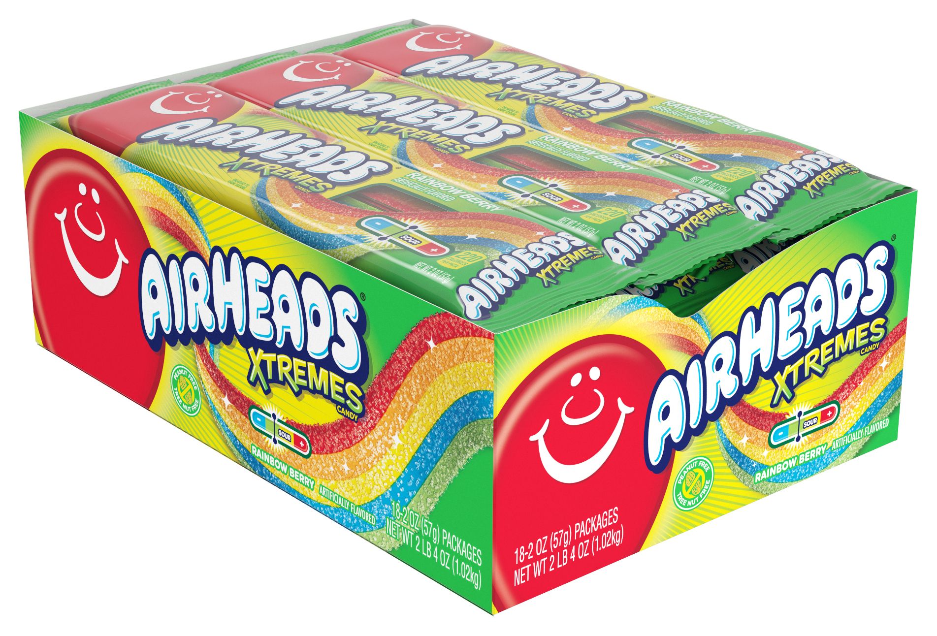 Airheads Xtremes Sweetly Sour Belts, 18 ct.