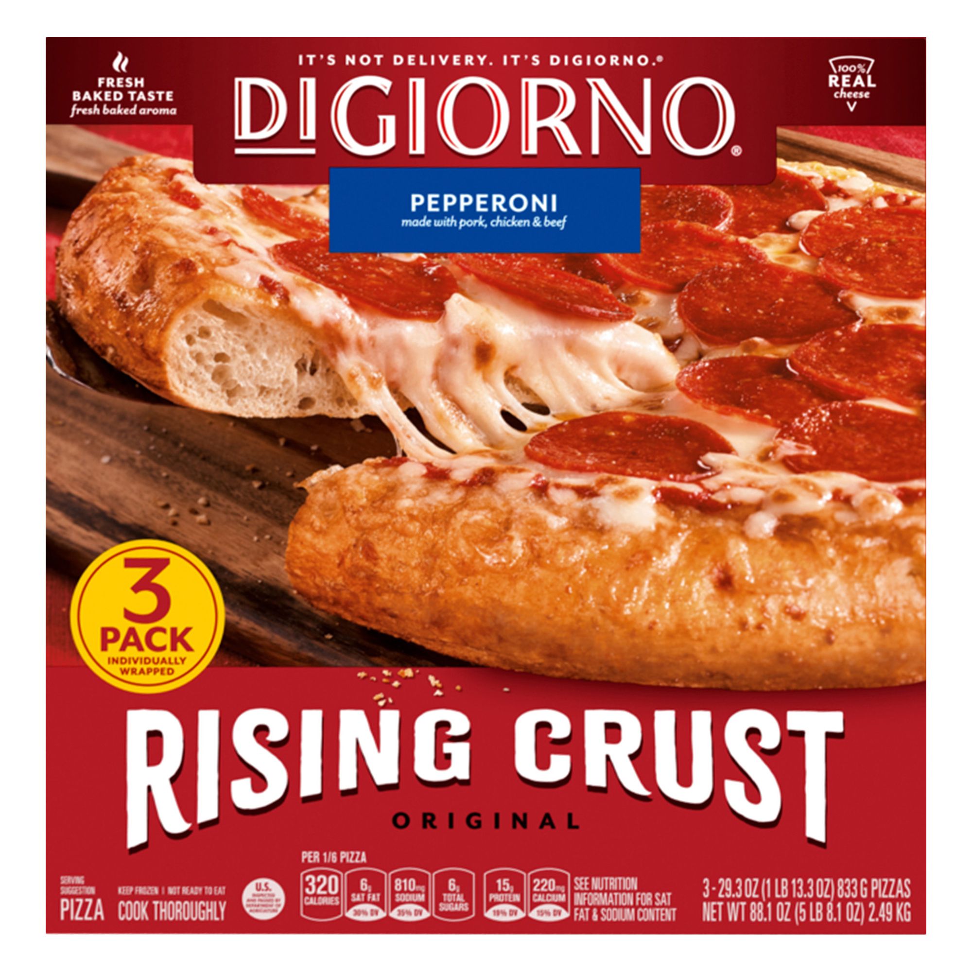 DiGiorno Pepperoni Rising Crust Pizza, 82.6 oz.