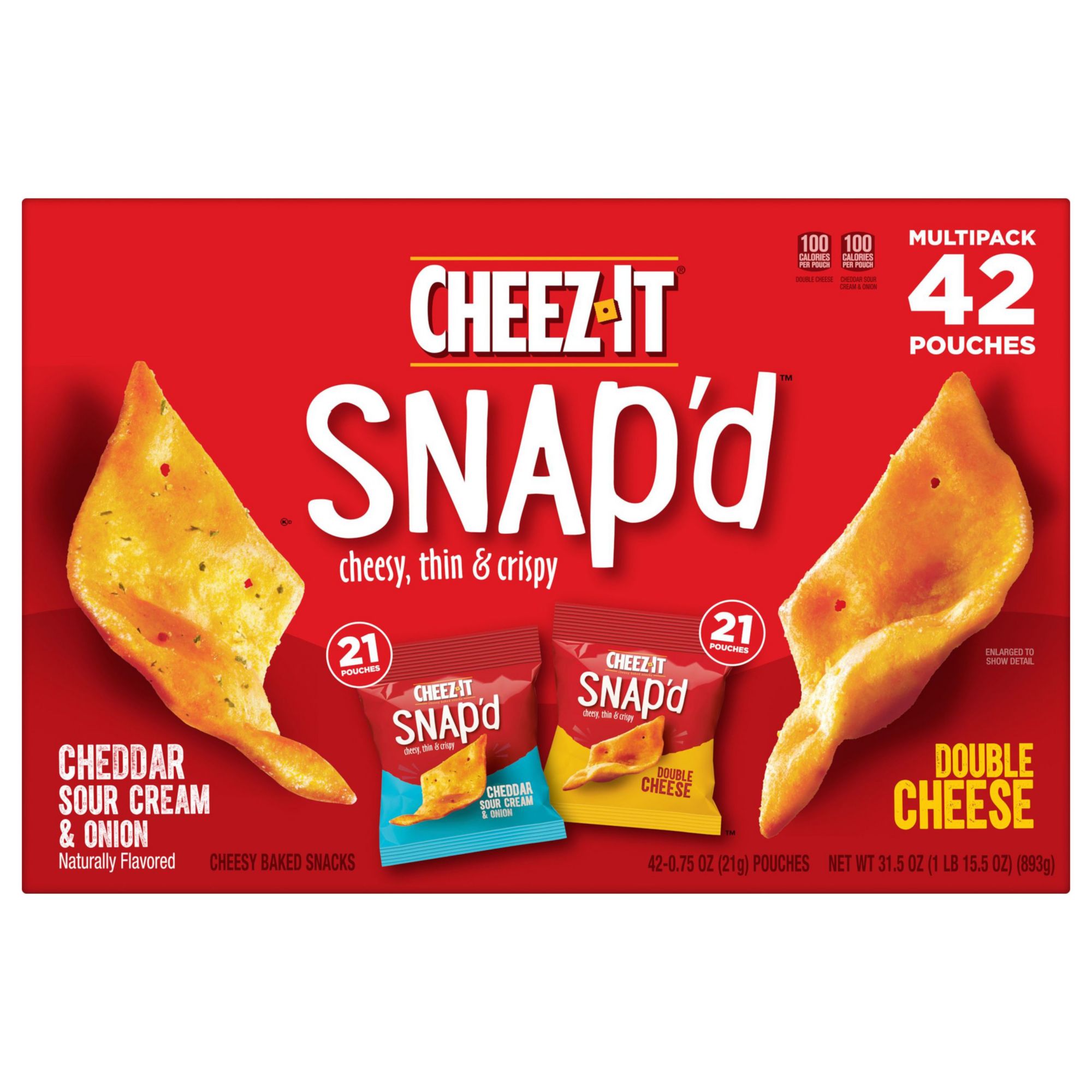 Cheez It Snap'd Crackers Variety Snack Packs, 42 pk.