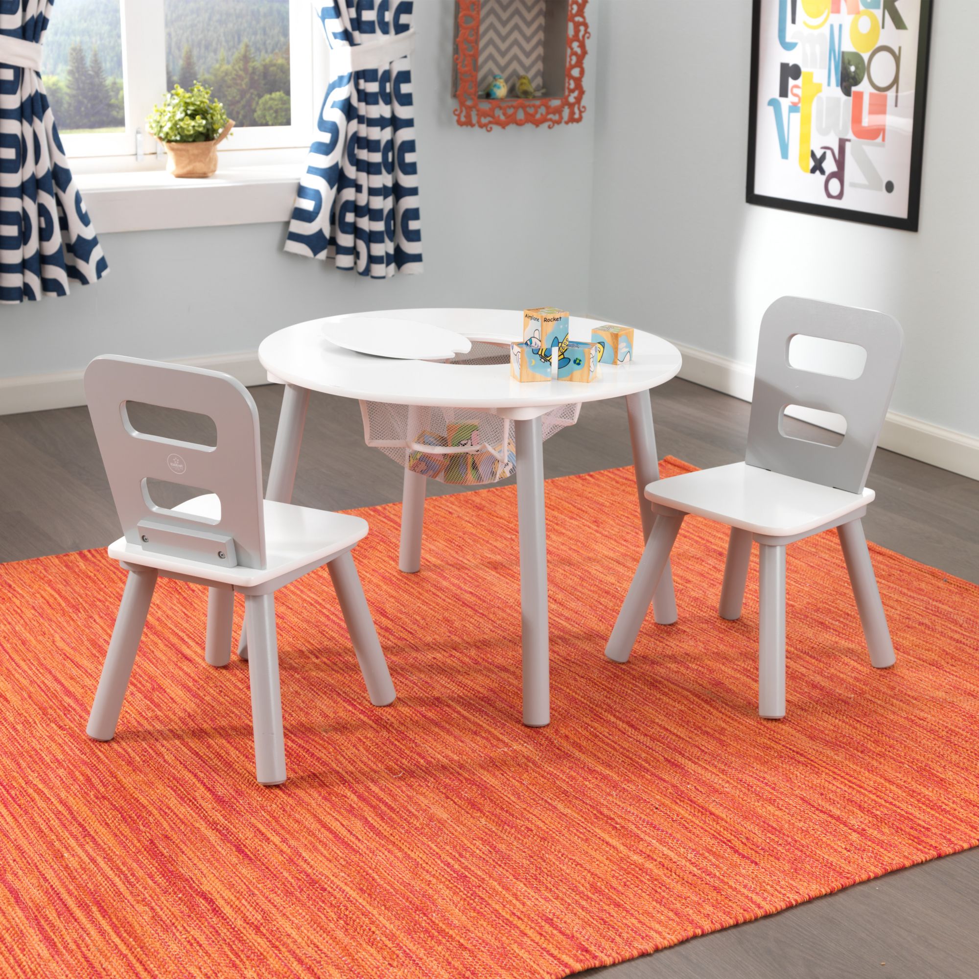 KidKraft 3-Pc. Round Storage Table and Chair Set