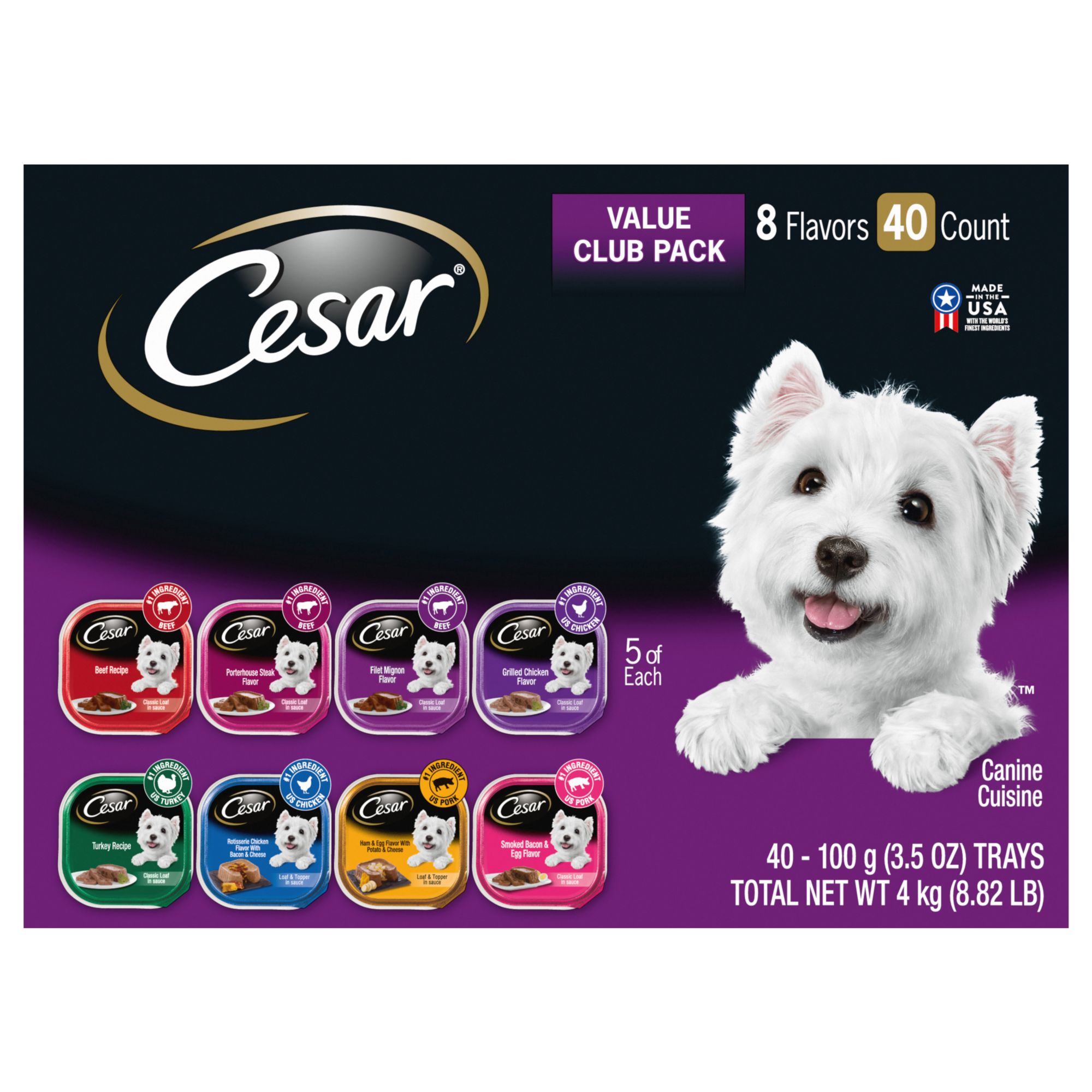 Cesar Classics Variety Dog Food Trays, 40 ct./3.5 oz.