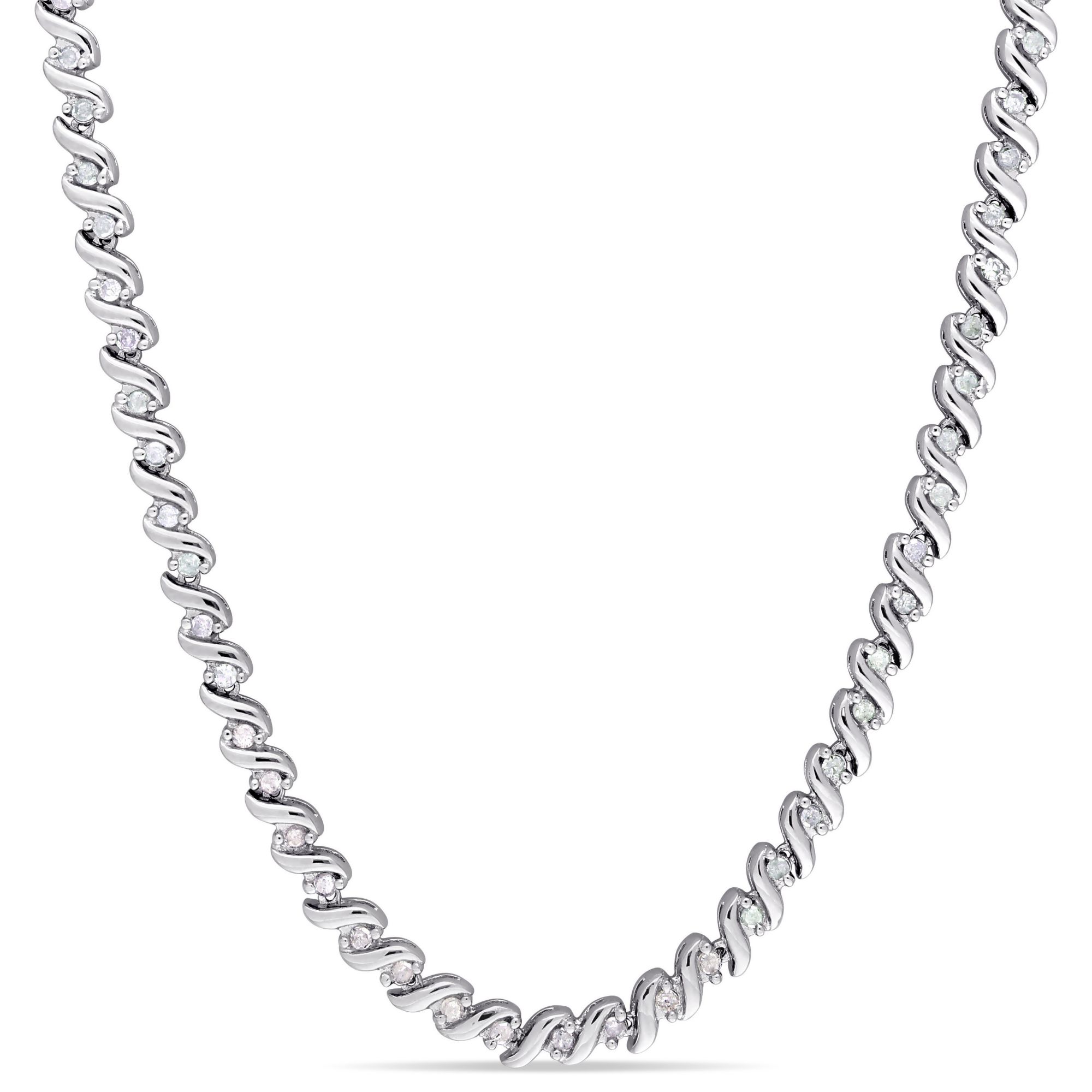 1.00 ct. t.w. Diamond Tennis Necklace in Sterling Silver