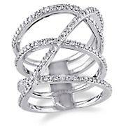 .20 ct. t.w. Diamond Crossover Ring in Sterling Silver, Size 9