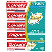 Colgate Total Toothpaste, Fresh Mint Stripe Gel, 5 pk./6.3 oz.