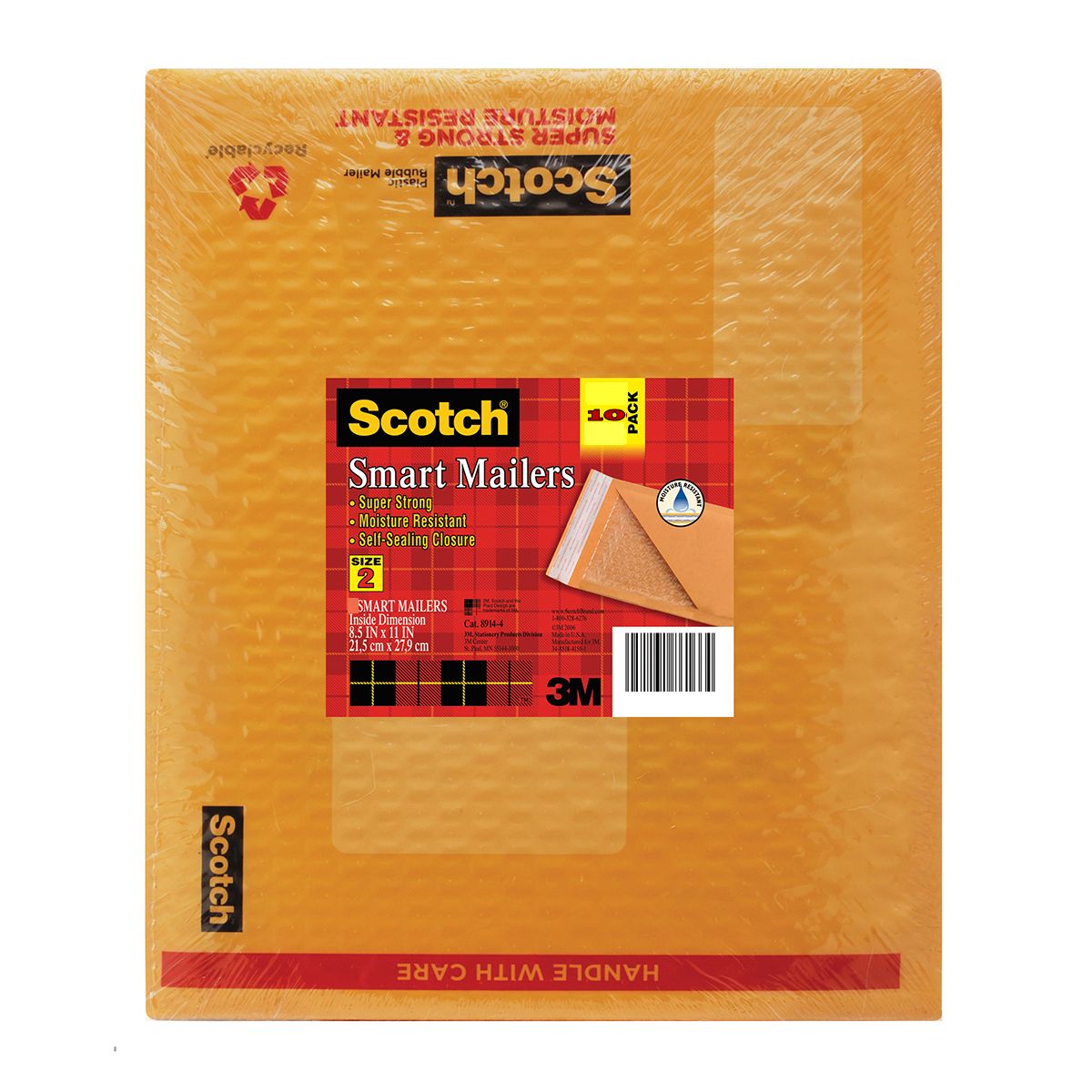 Scotch 8.5&quot; x 11&quot; Plastic Bubble Mailers, 10 ct.