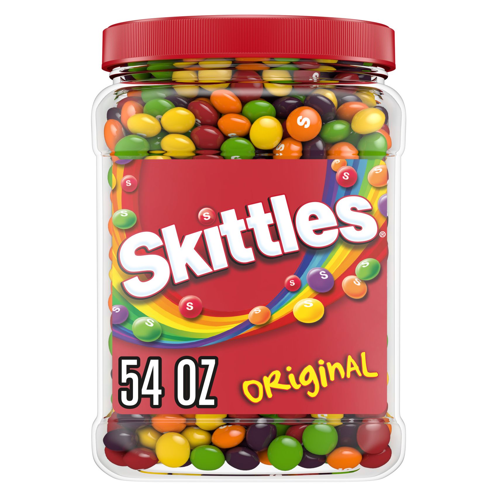 Skittles Chewy Candy Bulk Jar, Original Fruity Candy, 54 oz.