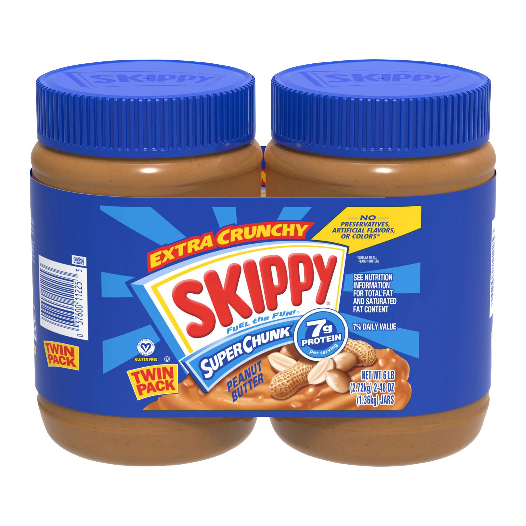 SKIPPY Natural Creamy Peanut Butter Spread Twin Pack 2-Pack, 5 LB