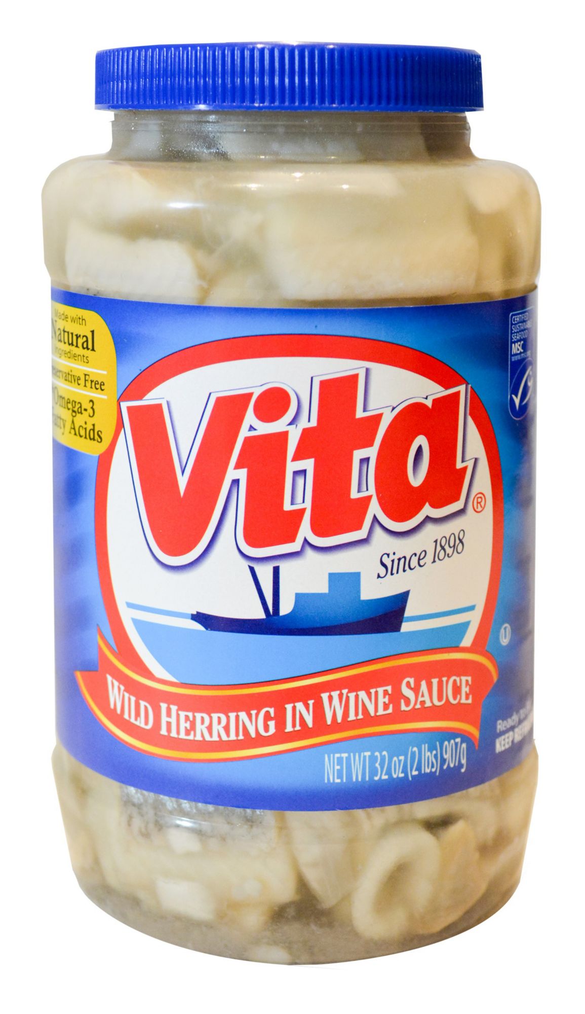 Vita Wild Herring in Wine Sauce,  32 oz.