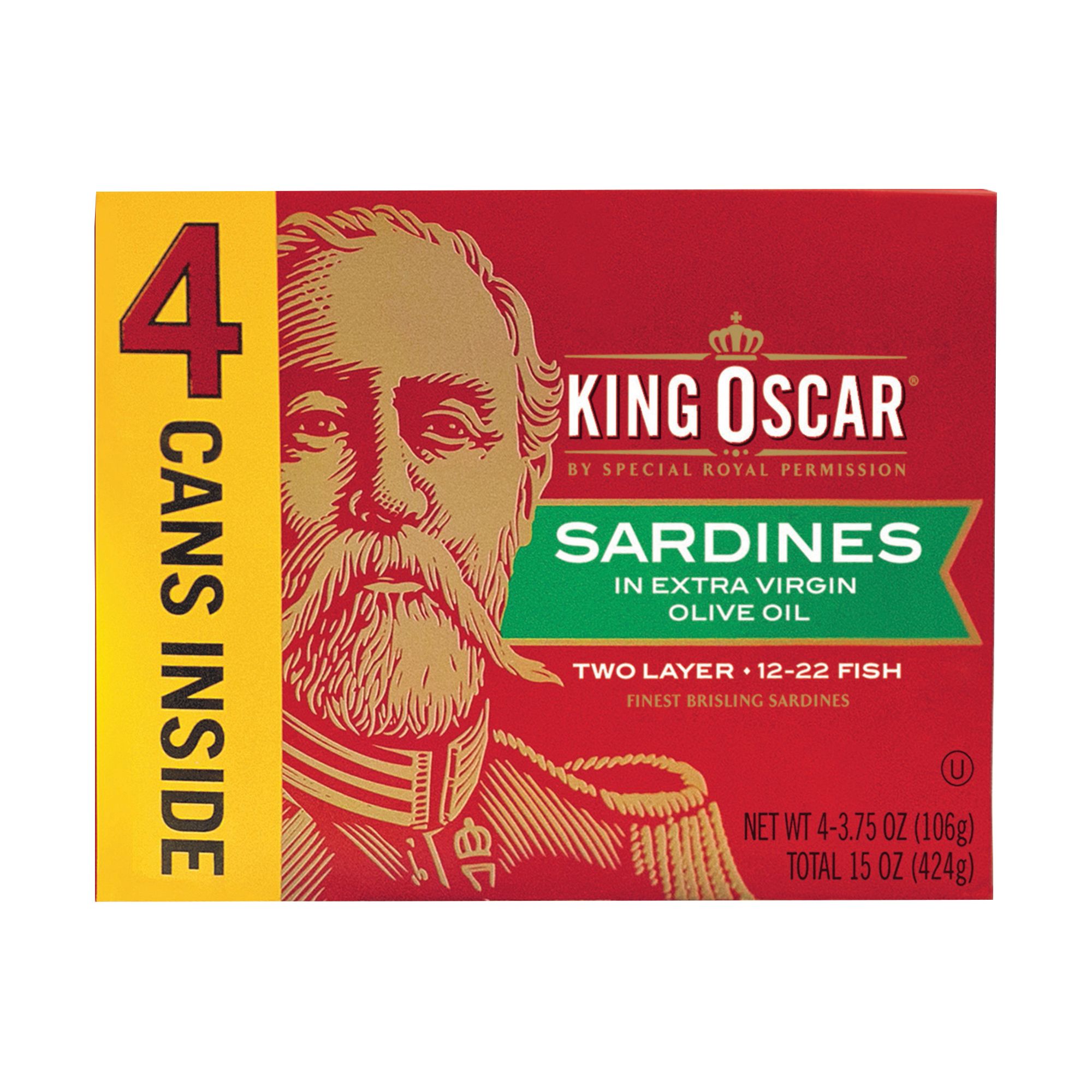 King Oscar Sardines in Extra Virgin Olive Oil, 4 pk./3.75 oz.