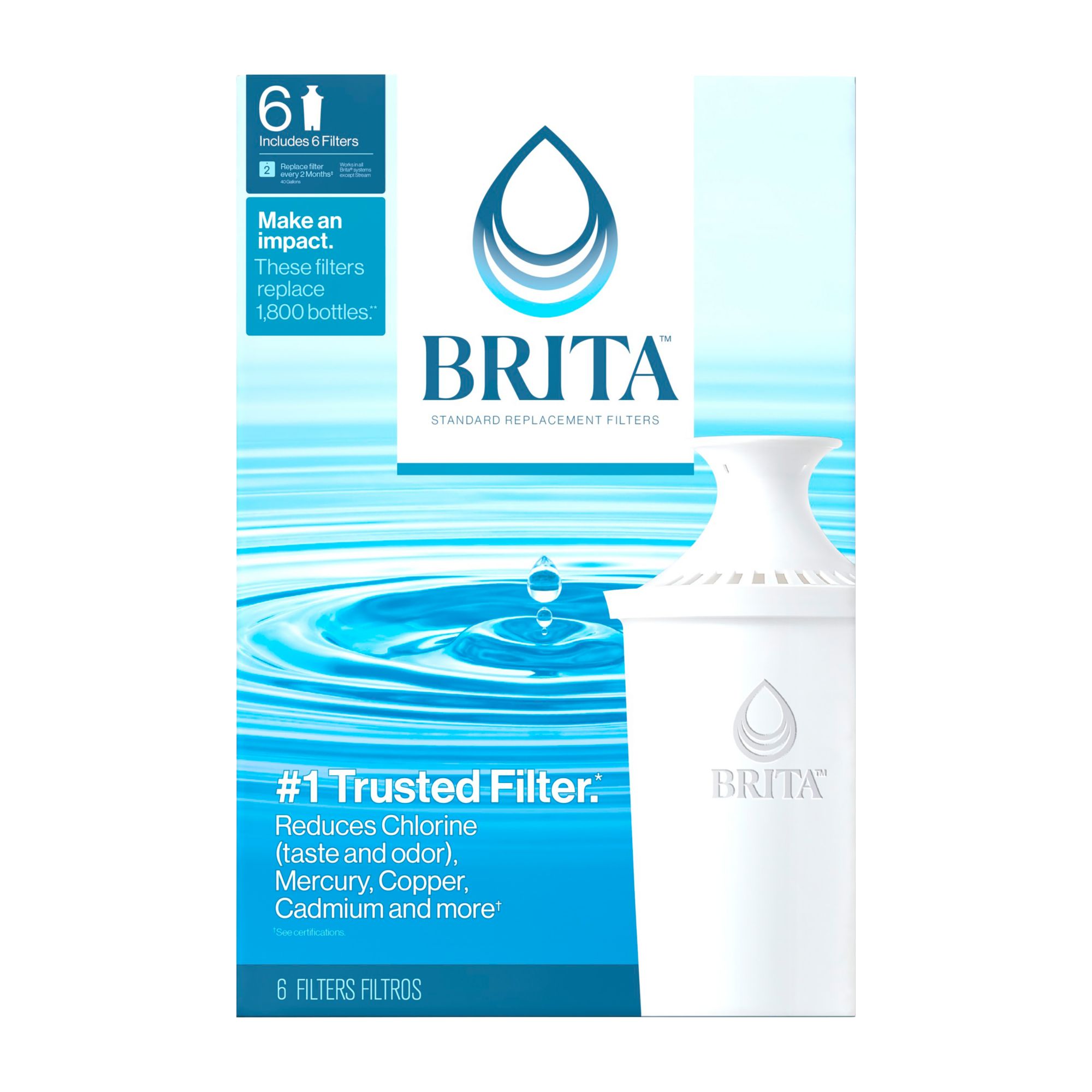 Brita Pour-Through Pitcher Replacement Filter, 10 pk. 