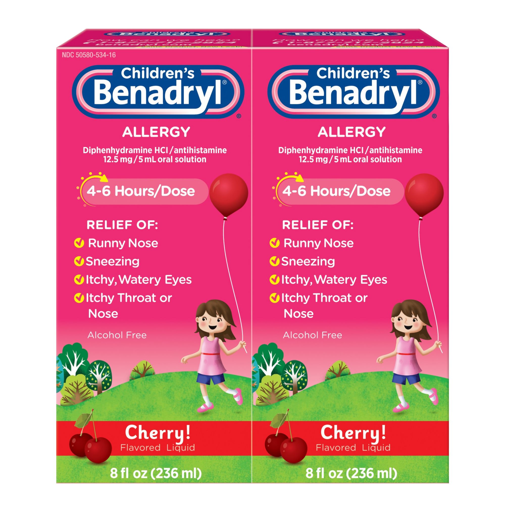 Benadryl Children's Allergy Relief Liquid, 2 pk./8 oz.
