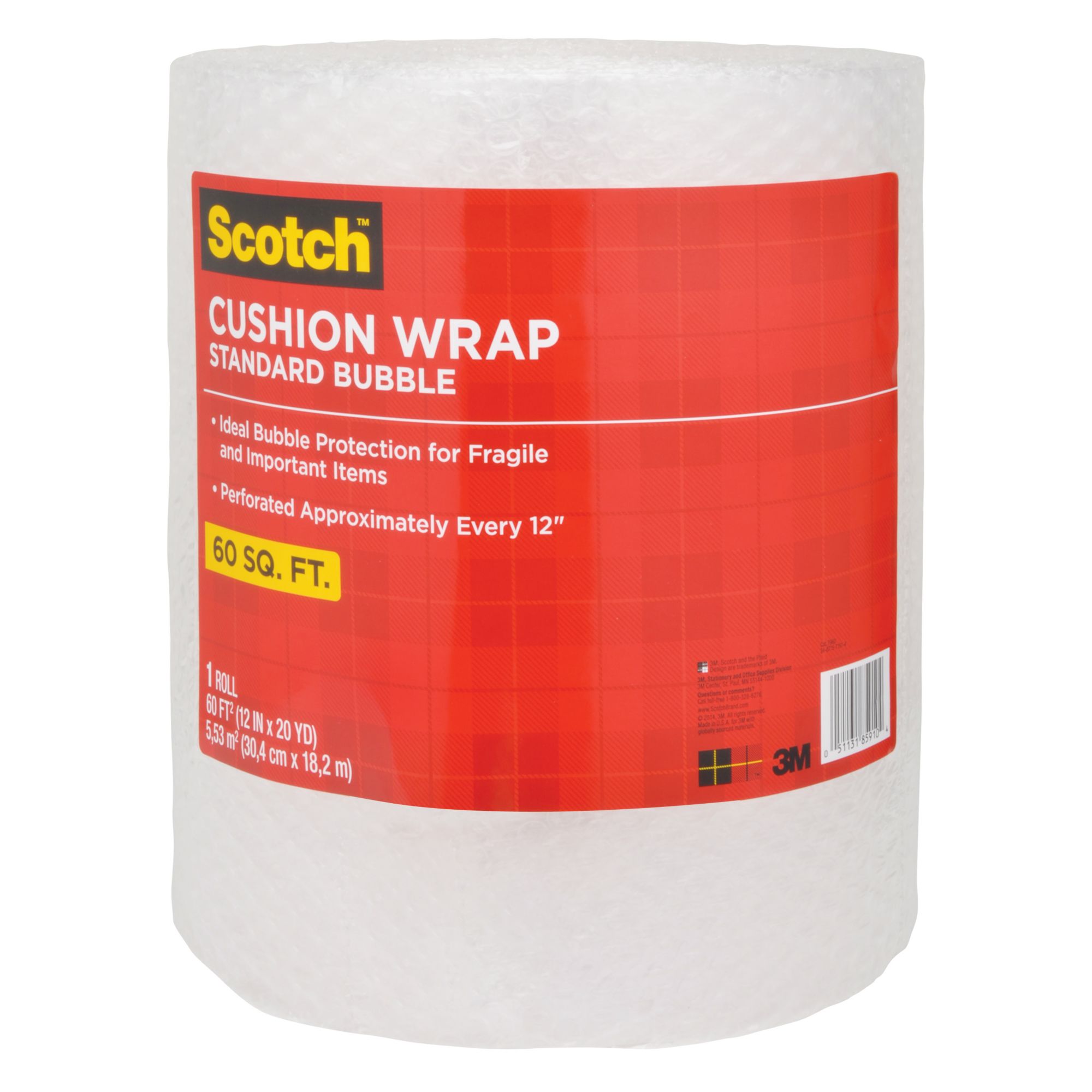 Scotch Standard Bubble Cushion Wrap, 60 sq. ft.