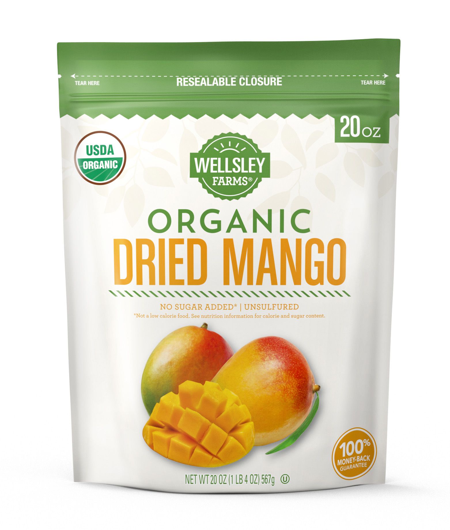 Wellsley Farms Organic Dried Mango, 20 oz.