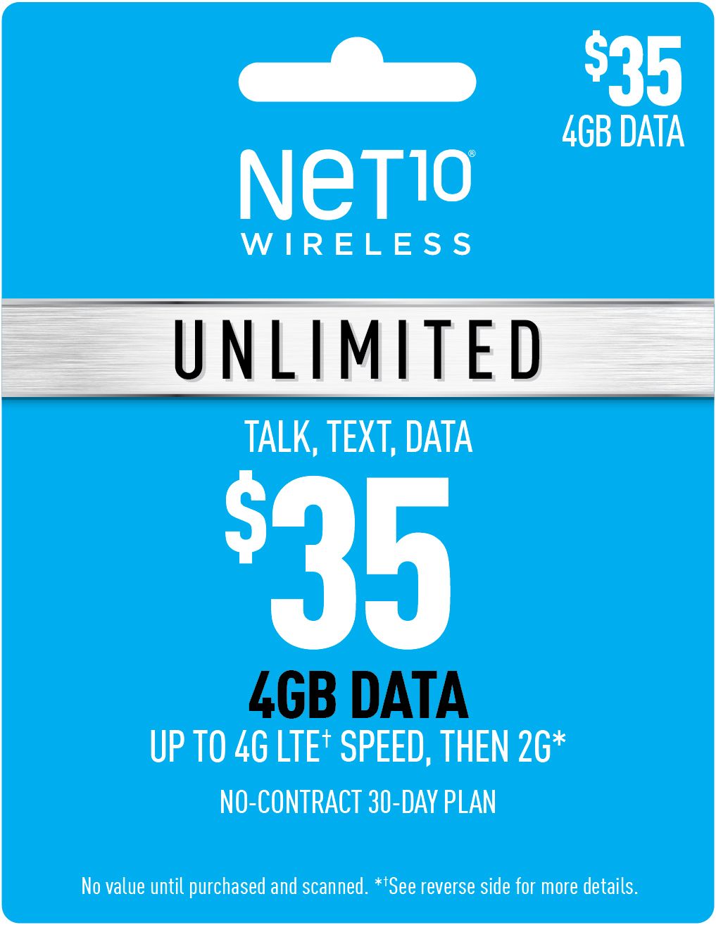 $35 Net10 Wireless Unlimited 30 Day Plan Wireless Gift Card