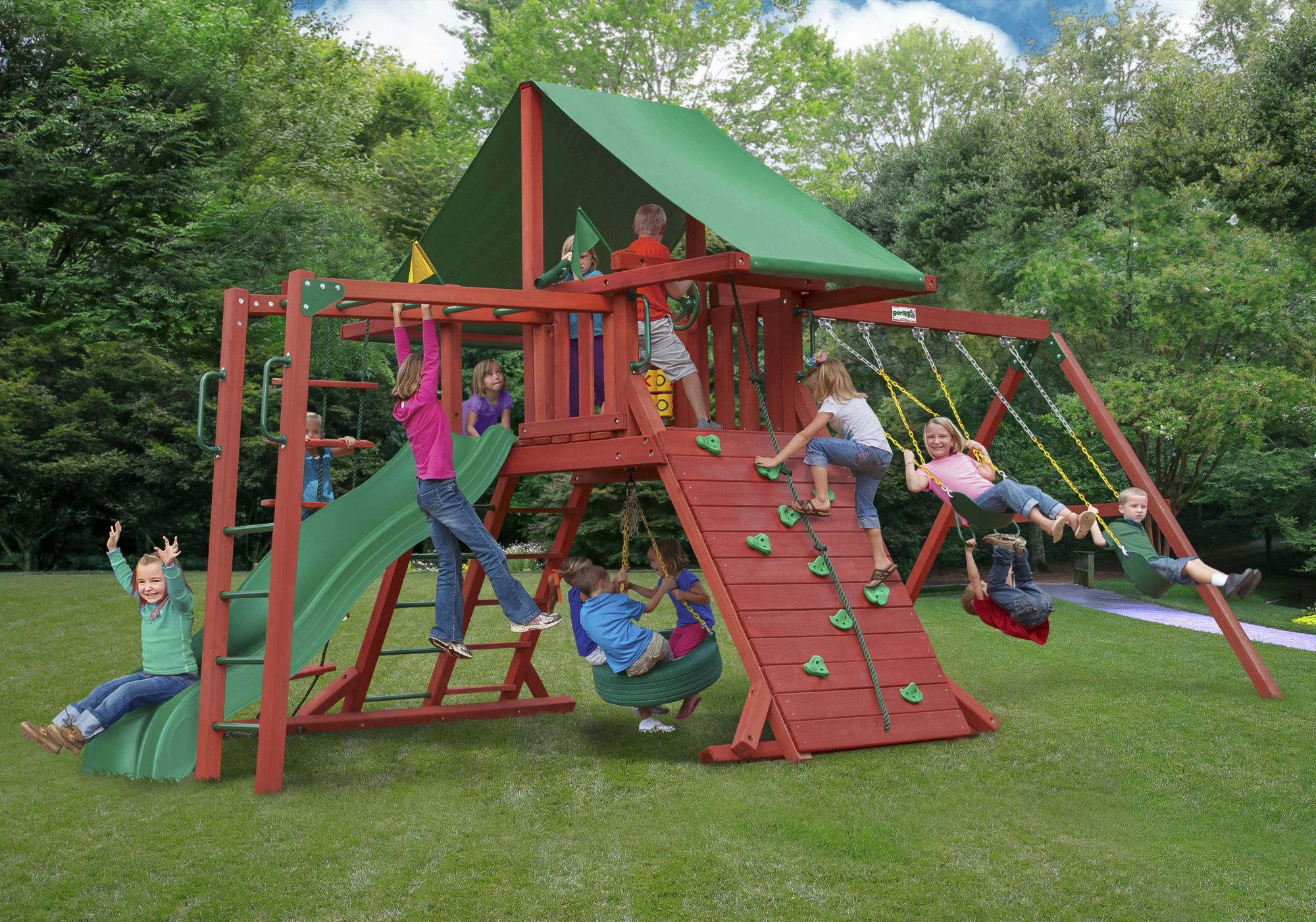 Gorilla Playsets Rockwood Wooden Swing Set BJ s Wholesale Club