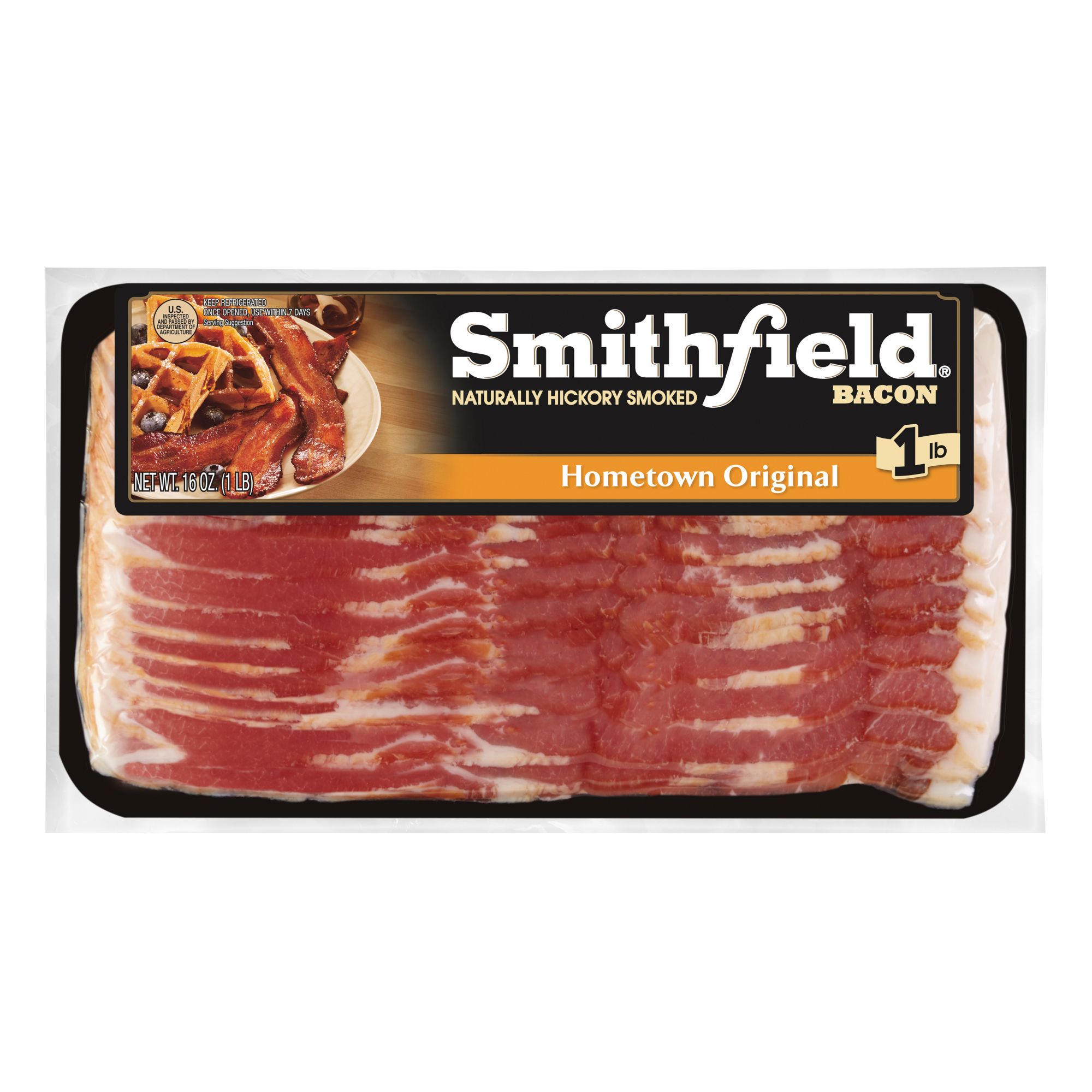 Smithfield Hometown Original Bacon, Naturally Hickory Smoked, 3 pk./16 oz.