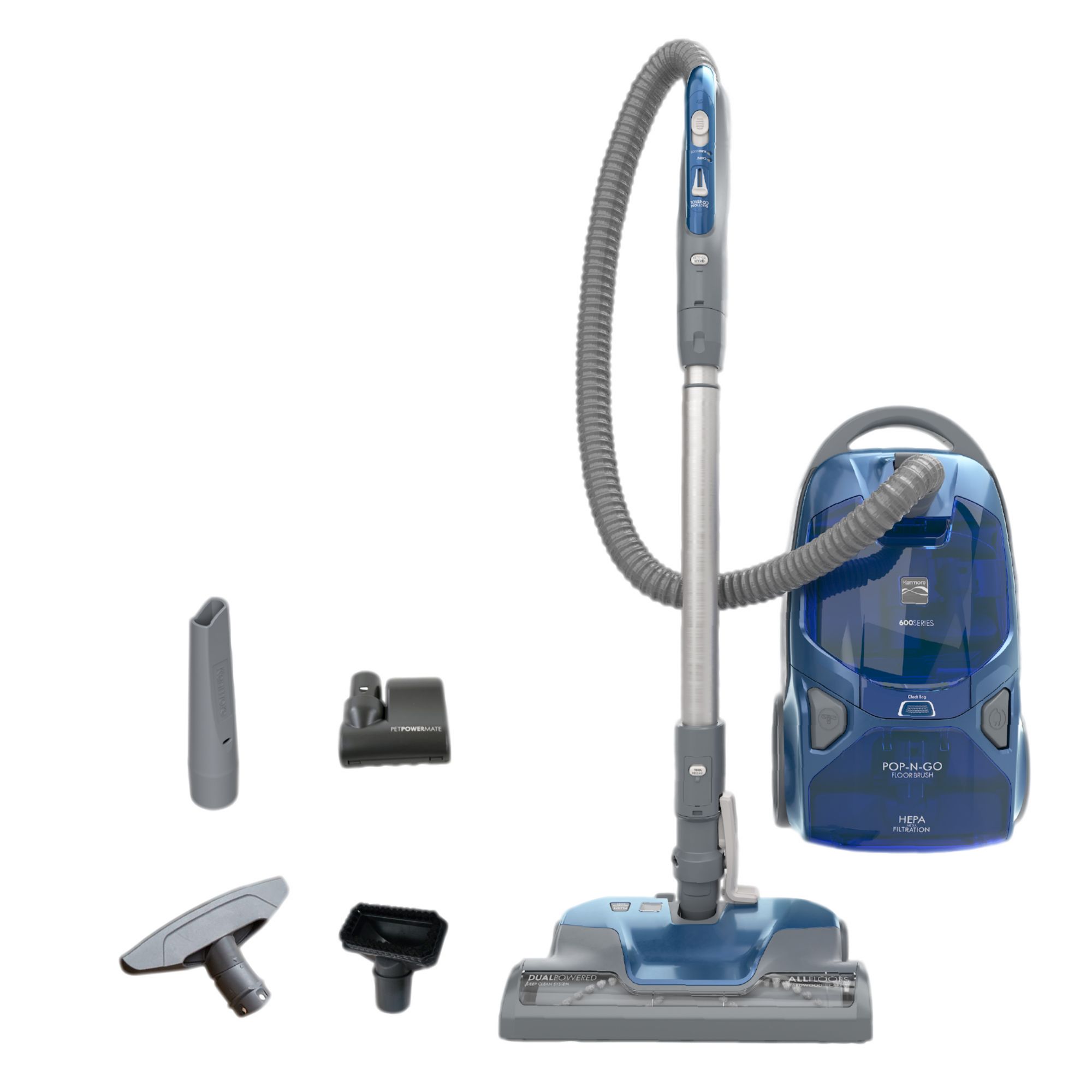 Kenmore 600 Series Bagged Canister Vacuum with Pet PowerMate - Blue