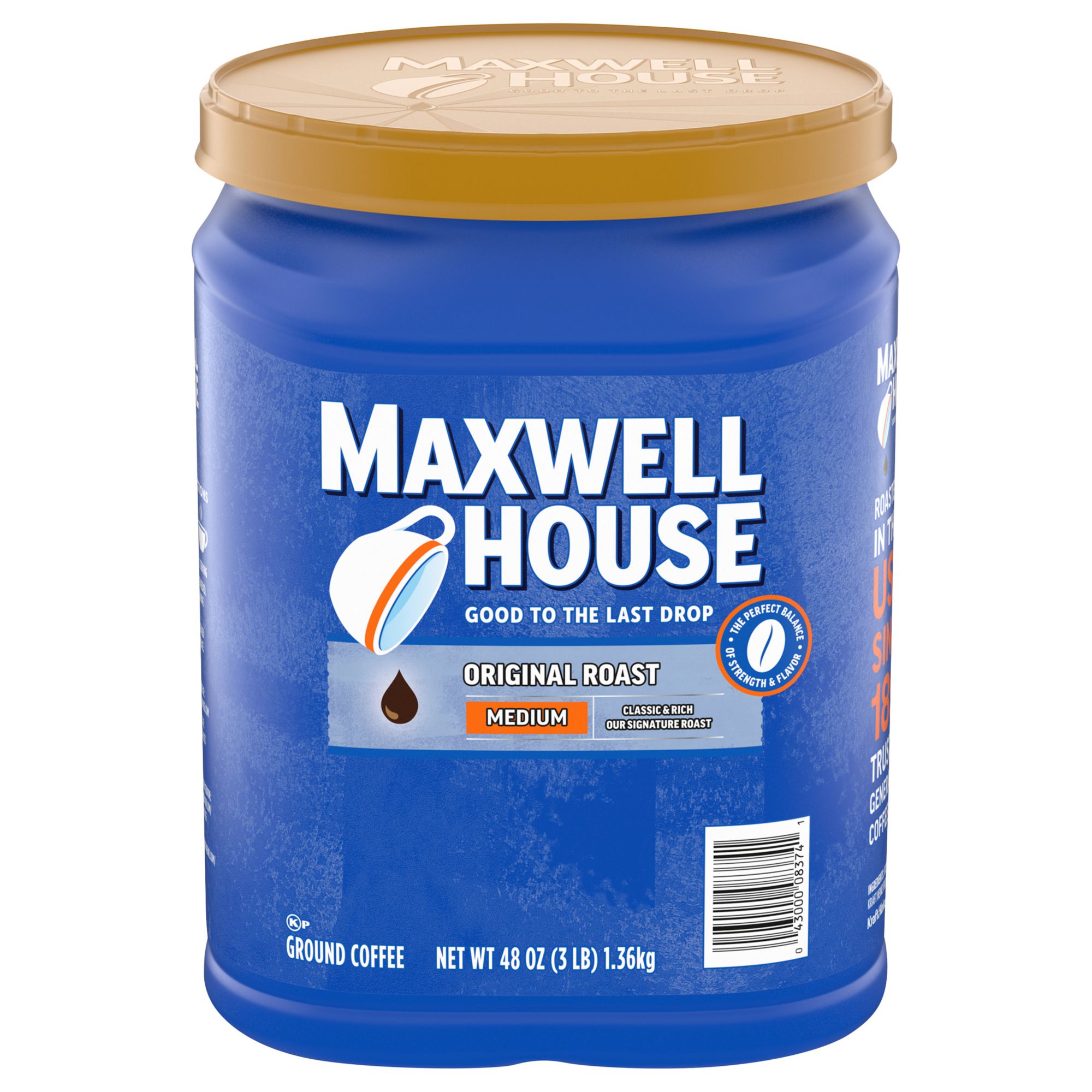 Maxwell House Medium Roast Original Roast Ground Coffee, 48 oz.