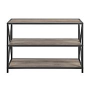 W. Trends Industrial 40&quot; Media Console Table Storage Bookcase - Gray Wash