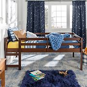 W. Trends Twin Solid Wood Low Loft Bed - Walnut