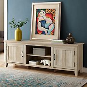 W. Trends 70&quot; Modern Farmhouse 2 Door TV Stand for Most TV's up to 80&quot; - White Oak
