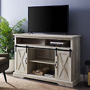 W. Trends 52&quot; Farmhouse Sliding Barn Door TV Stand for Most TV's up to 58&quot; - White Oak