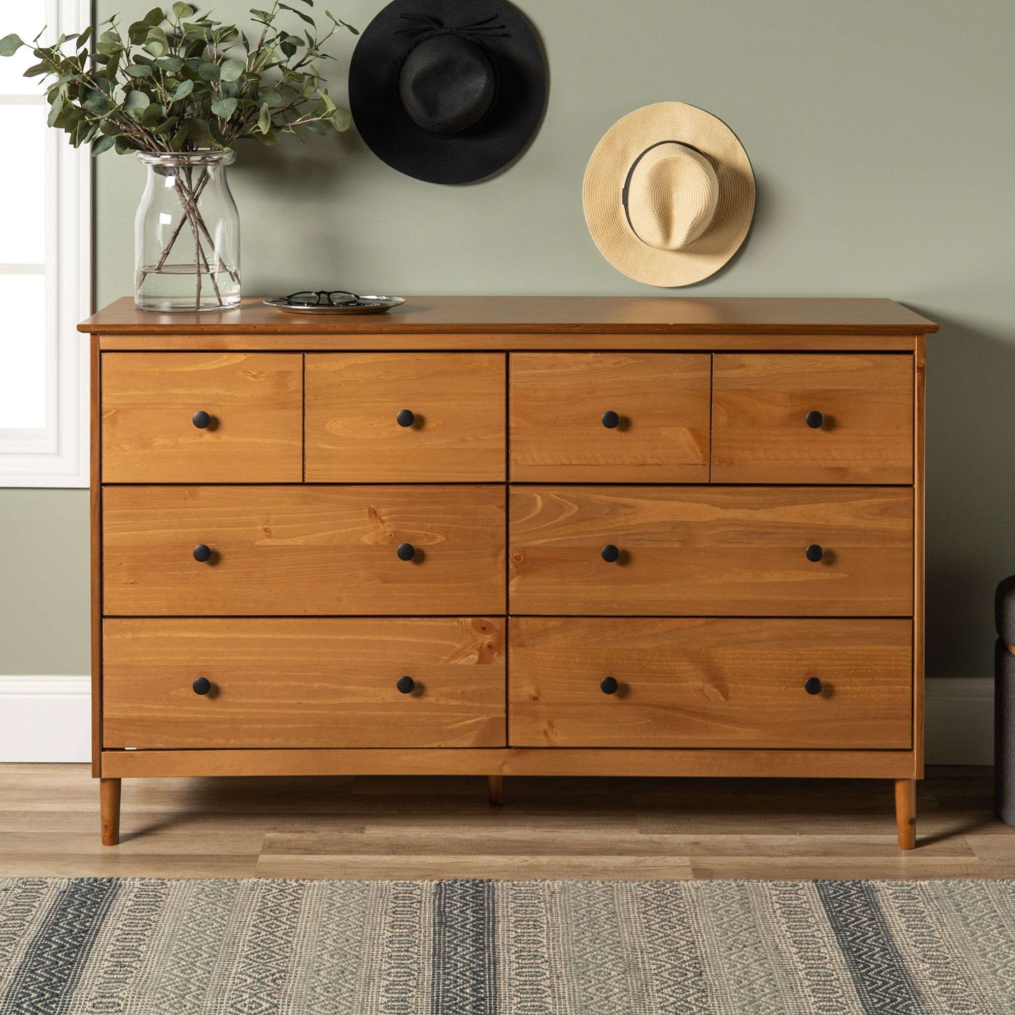 W Trends 6 Drawer Solid Wood Youth Dresser Caramel Bjs