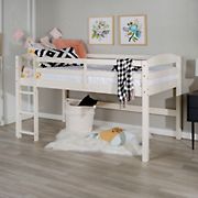 W. Trends Twin Solid Wood Low Loft Bed - White