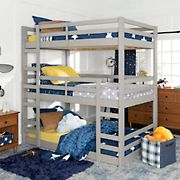 W. Trends Triple Solid Wood Bunk Bed - Gray