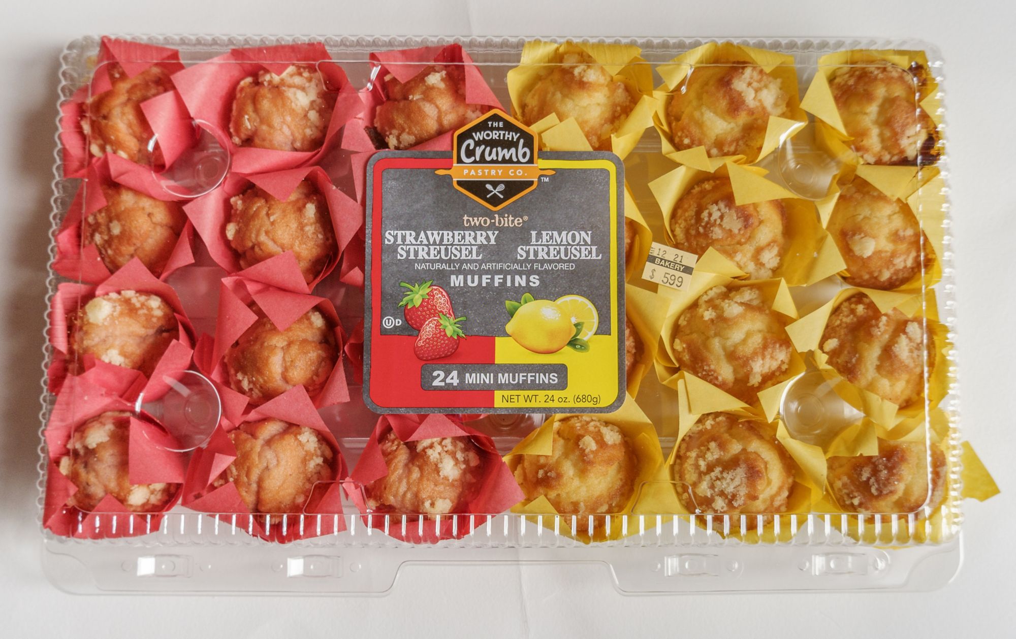The Worthy Crumb Strawberry Streusel & Lemon Streusel Mini Muffins, 24 ct.