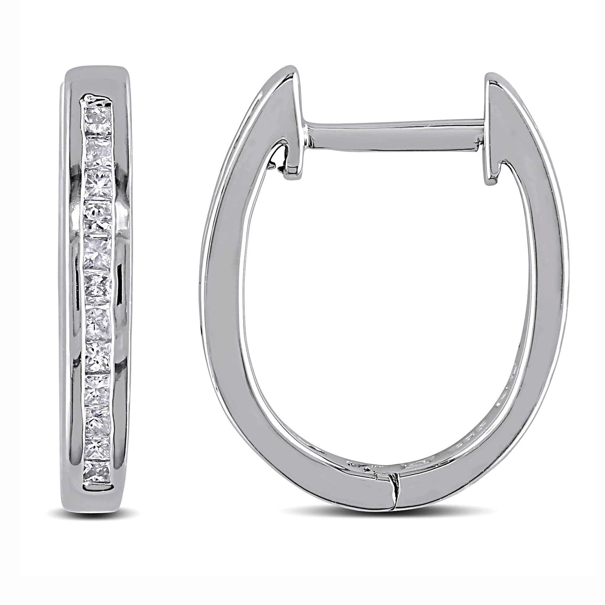 Chanel Set Diamond Huggies Earrings • Angel's Diamond