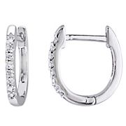.10 ct. t.w. Diamond Hoop Earrings in 10k White Gold
