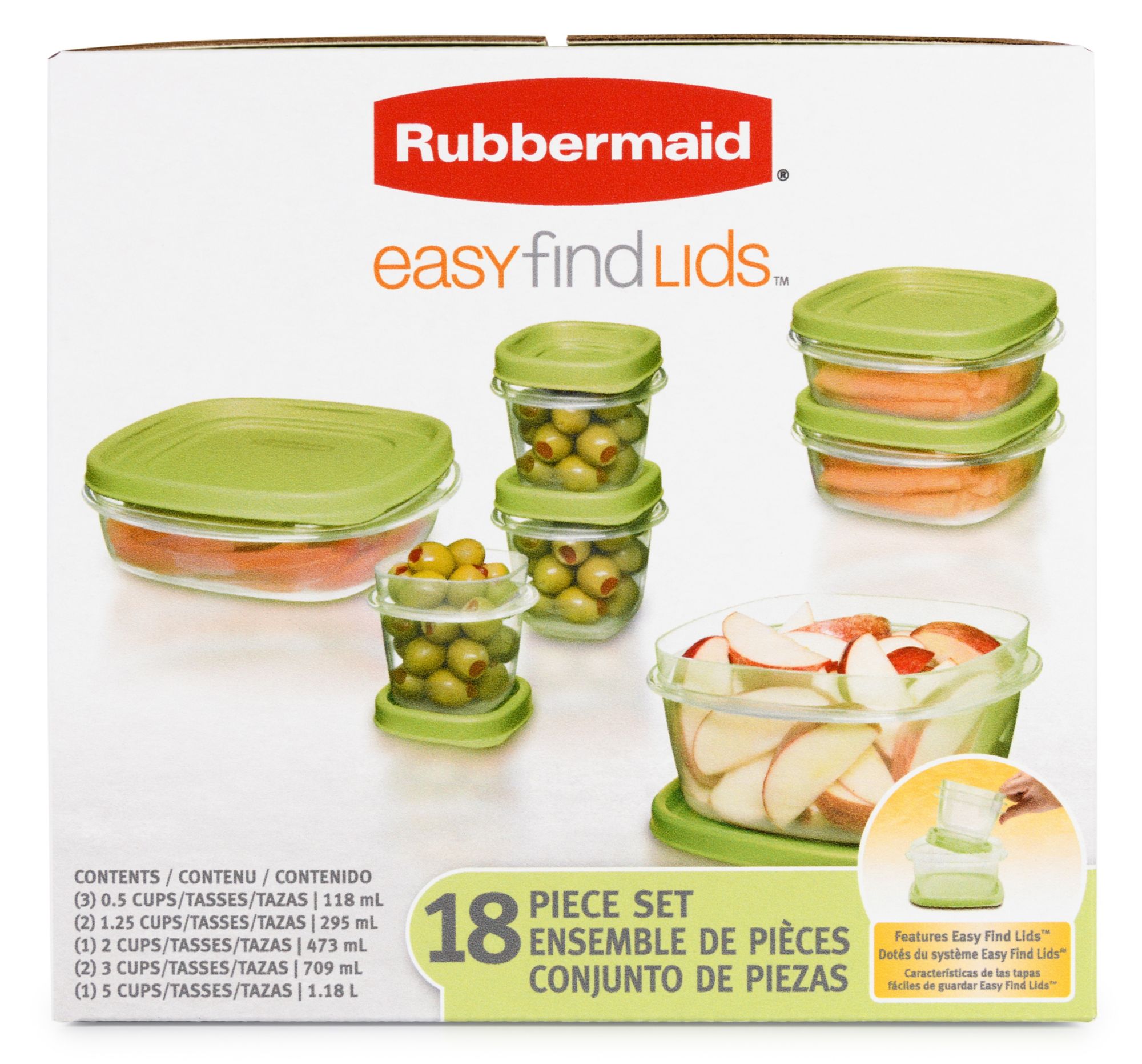 Rubbermaid Easy Find Lids Food Storage Containers 18 Pc Bjs