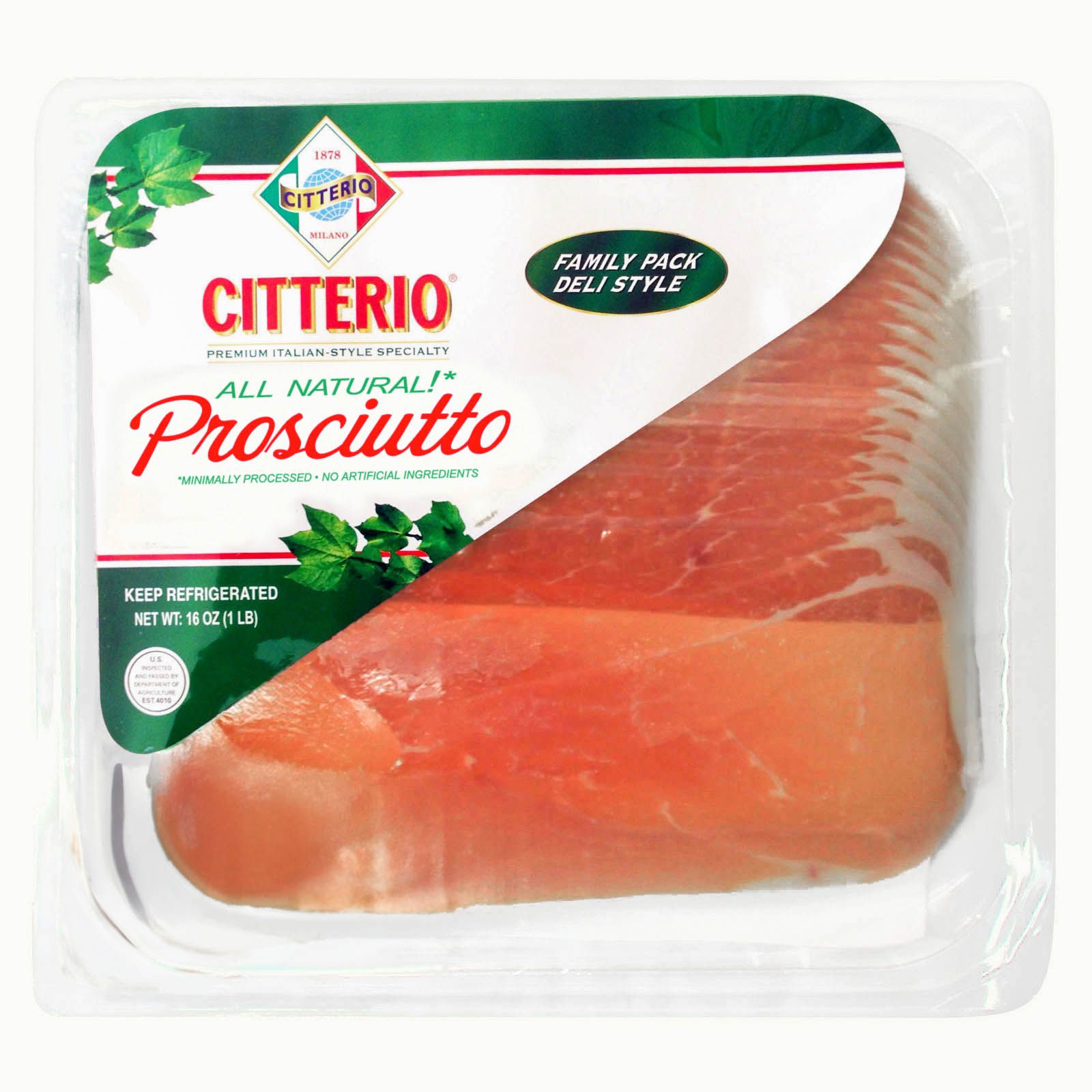 Citterio All-Natural Prosciutto, 16 oz.