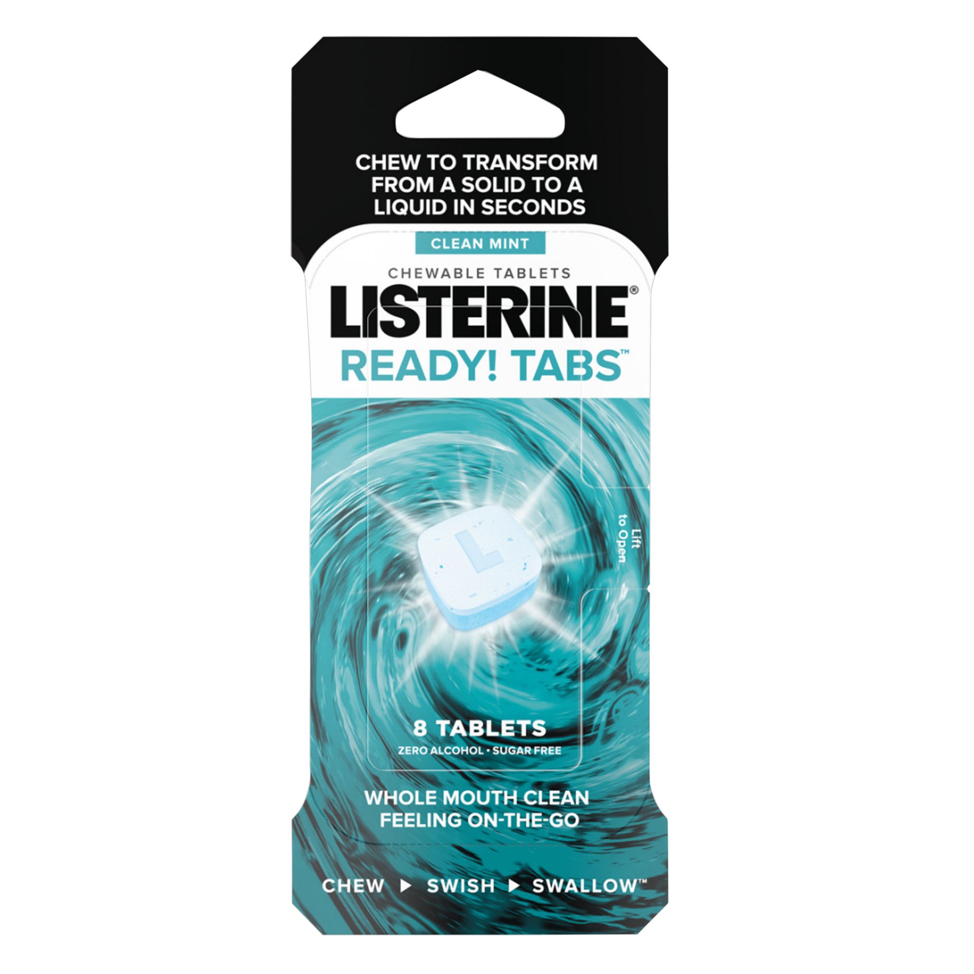 Listerine Ready Tabs Chewable Tablets With Clean Mint Flavor 72 Ct