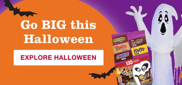 Go BIG this Halloween. Save on candy, costumes, and decor with extra offers on Select Halloween inflatables.