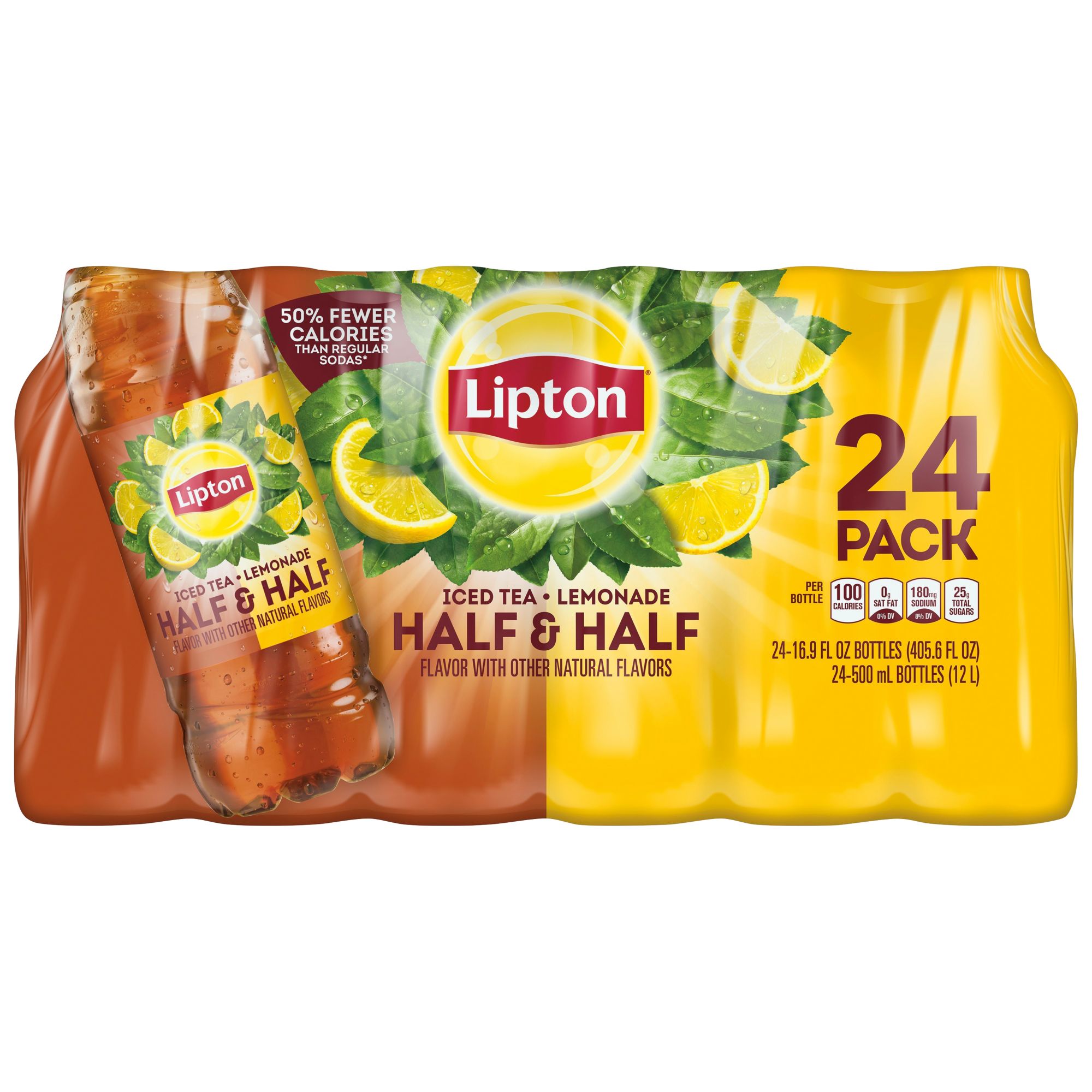 Lipton Lemon Iced Green Tea Plastic Bottle 16.9 fl oz 24