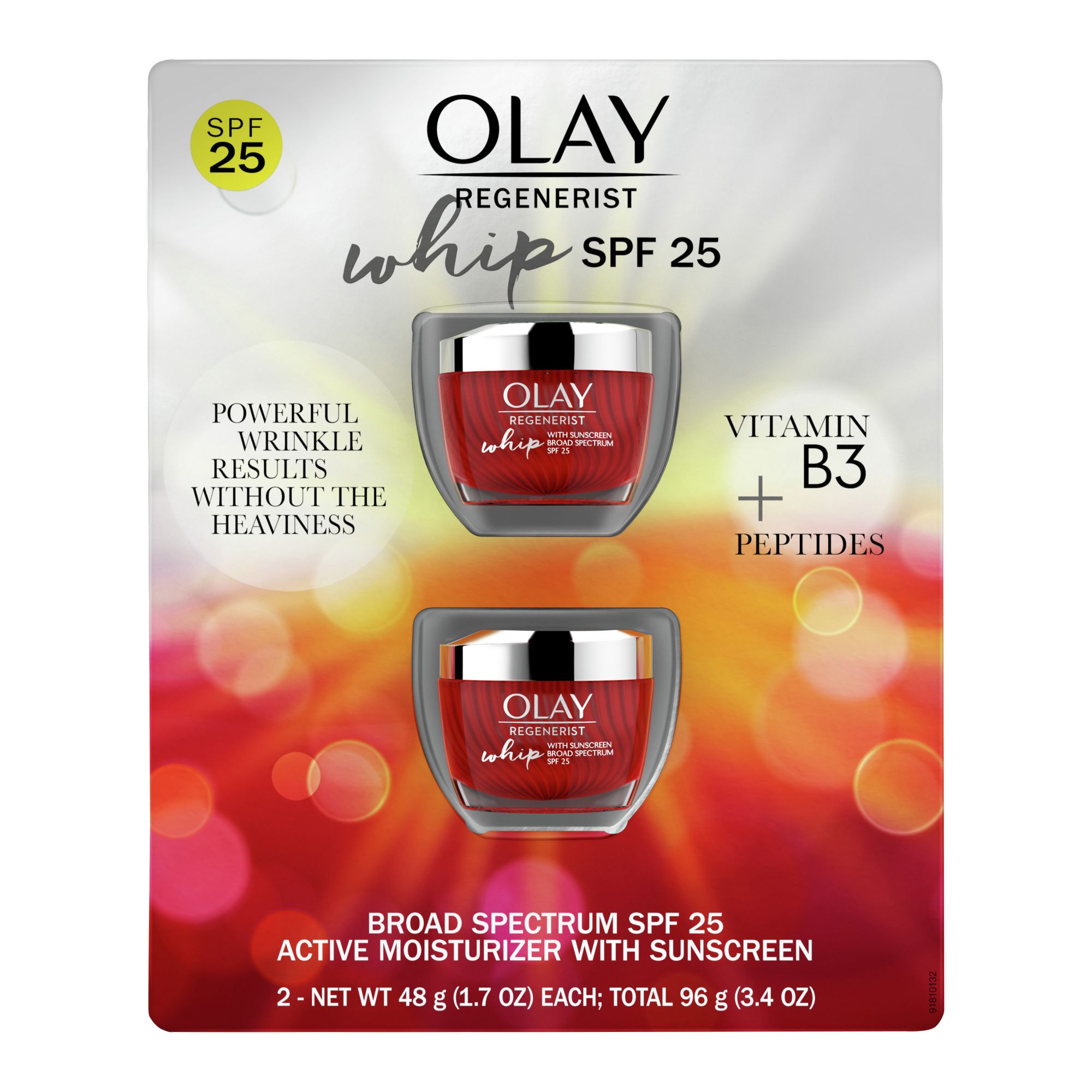 Olay Whips Facial Moisturizer, Primer & SPF 25, 2 pk./1.7 oz.