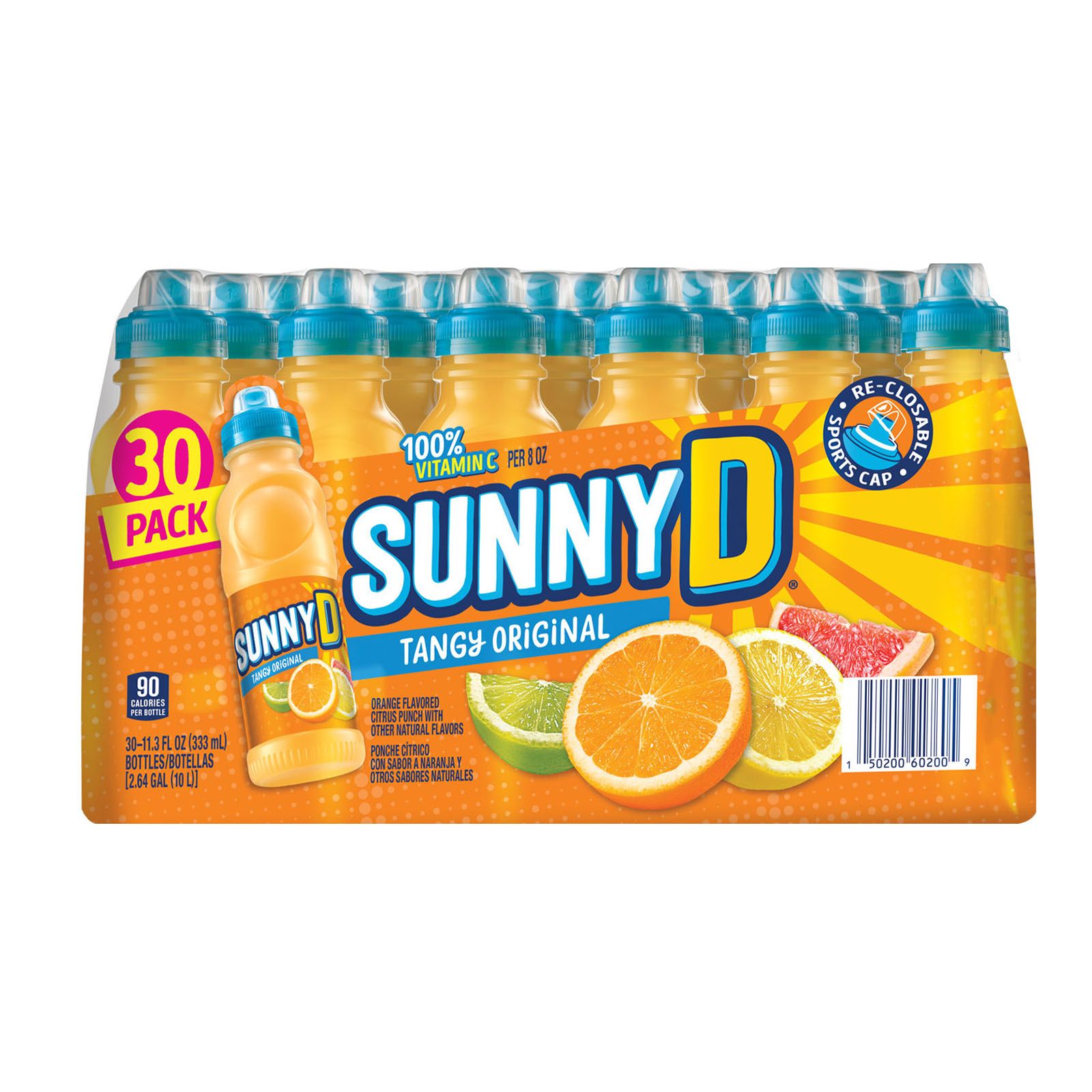 SunnyD Tangy Original Sports Bottles, 30 pk./11.3 oz.