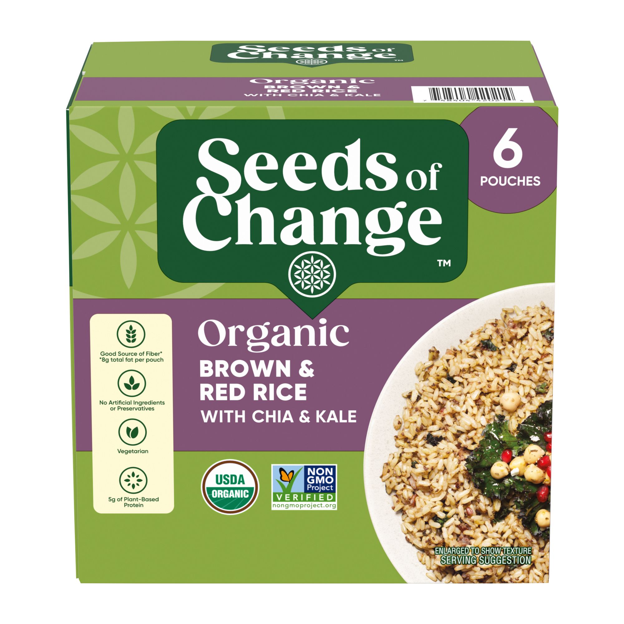 Seeds of Change Certified Organic Brown & Red Rice with Chia & Kale, 6 pk./8.5 oz.