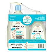 Aveeno Baby Gentle Wash & Shampoo with Natural Oat Extract, 33 fl. oz./12 fl. oz.