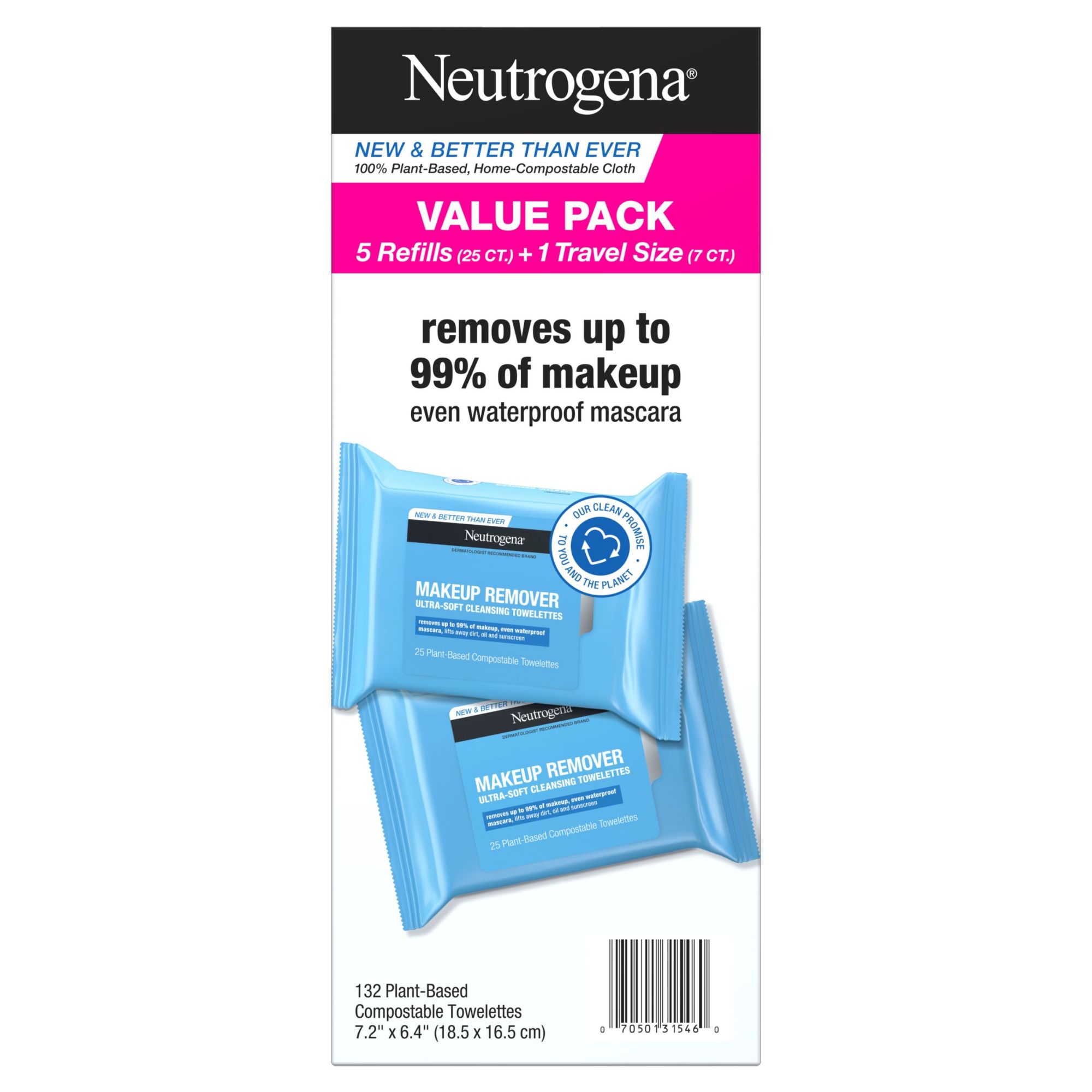 Neutrogena Makeup Remover Cleansing Towelettes & Face Wipes, 132 ct.