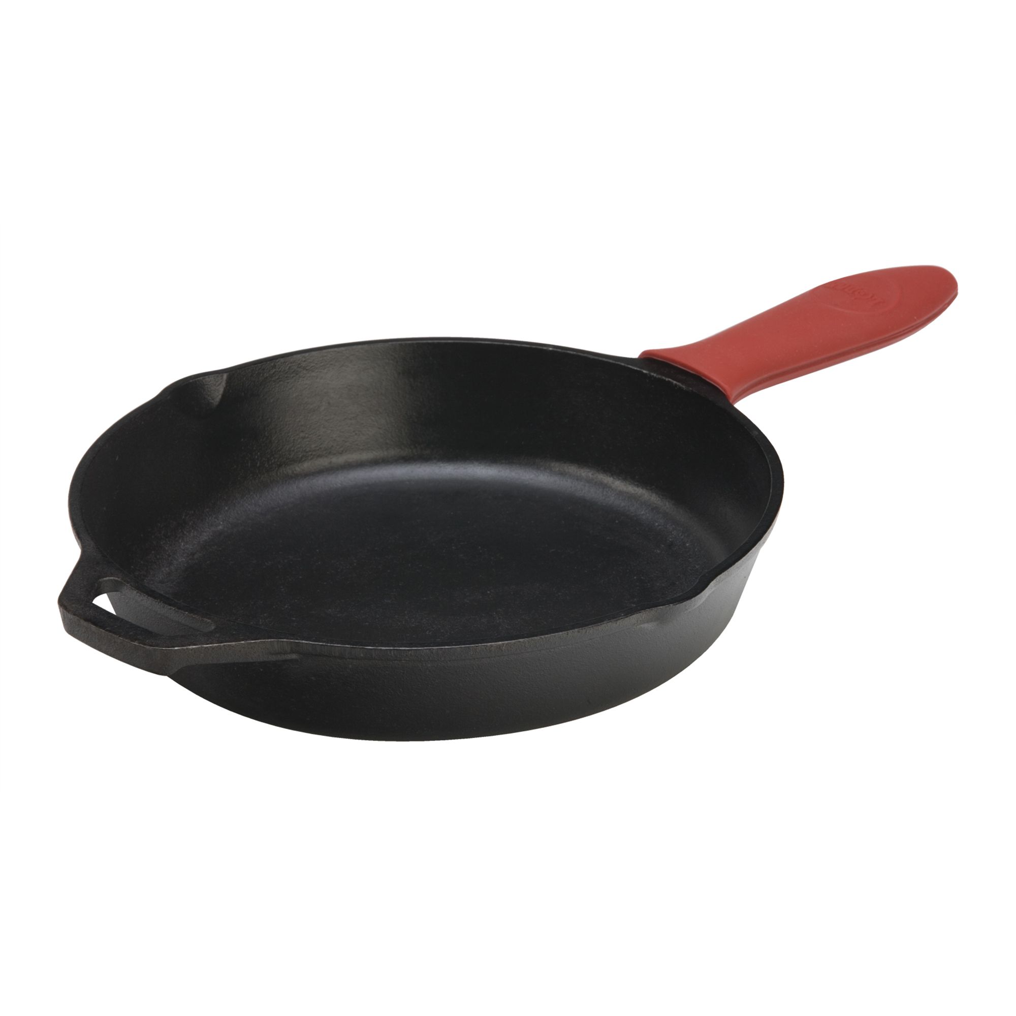 Lodge Cast Iron Skillet with Red Mini Silicone Hot Handle Holder, 8-inch