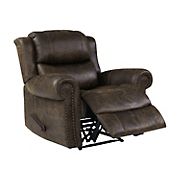 ProLounger Faux Leather Wall Hugger Recliner with Rolled Arms - Brown