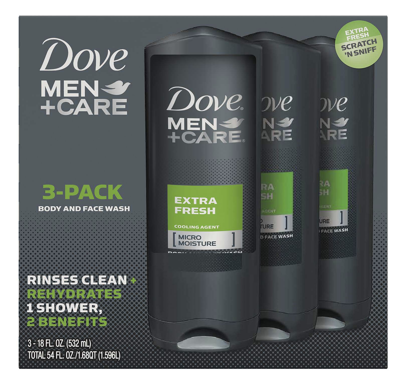 Dove Men Care Extra Fresh Body Wash 3 Pk 18 Oz