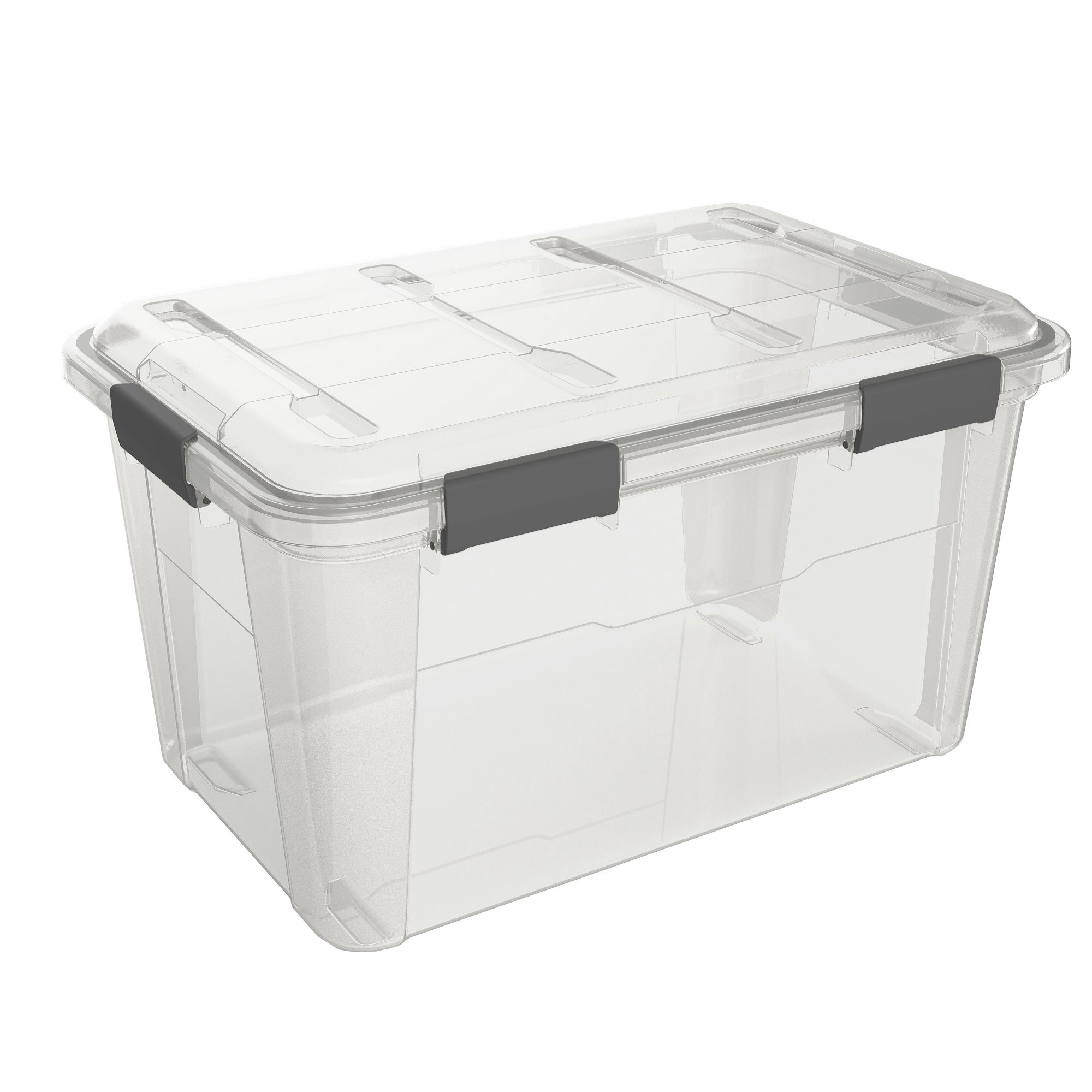 66qt Storage Bin Clear with White Lid - Room Essentials 66 qt